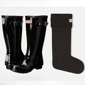Hunter Black Gloss Boots
